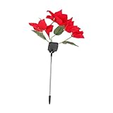 BESPORTBLE 1Stk Weihnachtsblumenplatzlichter Anlage Solarleuchten im Freien Weihnachten künstlich solar zaunleuchte solar weihnachtsdeko Weihnachtsgartenlicht Outdoor-Solarleuchte PVC rot
