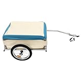 Fahrradanhänger,50 kg Lastenanhänger, Lastenanhänger mit Kupplung, Deichsel, Transportanhänger mit Schutzplane, für Einkäufe, Urlaub, Radtouren