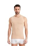 FINN Business Unterhemd Herren Ärmellos mit Rundhals-Ausschnitt - Unterziehshirt Männer aus original Lenzing® Modal Stoff - Das perfekte Tank-Top unter Hemd und Anzug Hautfarbe Nude M