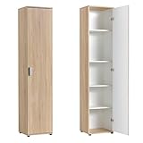 Home Collective Schmaler Mehrzweckschrank 40 cm breit mit 1 Tür & 4 Einlegeböden, Universalschrank Haushaltsschrank für Haushalt, Flur, Büro oder Schlafzimmer, 40x35x184 cm (BxTxH), Sonoma Eiche
