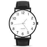 OFFCUP Armbanduhr Herren, Analog Quarz Uhr für Männer Uhren Minimalist Herrenuhr mit Lederarmband und Großem Zifferblatt, Klassische Business Leicht zu Lesen