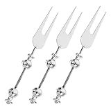 VINTORKY 3st Fruchtgabel Für Obst Austerngabeln Vorspeisengabeln Meeresfrüchtegabeln Vorspeisengabel Mini Küchengabeln Obstgabel Aus Edelstahl Für Zinklegierung Silver