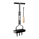 SVCEQZE Gras Belüftung, 95.5x20.1cm Boden Aerifizierer, Eisen Rasenlüfter, Handvertikutierer Stecker Werkzeug Mit Ablagefach, Reinigungswerkzeug Für Verdichtete Böden Rasenpflege