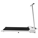 OUKANING Kompakt und Leise Klappbares Elektrisches Laufband für Zuhause, 220 lbs Tragkraft, 1-6 km/h, 0,75 PS Leiser Motor, 6-Fach Stoßdämpfung, Fernbedienung und LED-Display (Weiß)
