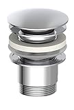 KIRCHHOFF Design Universal Waschbecken Ablaufgarnitur, Pop Up Waschbeckenstöpsel, Ablaufventil mit Überlauf, Abfluss Stöpsel für Badezimmer Waschbecken & Waschtisch, Chrom 98807330