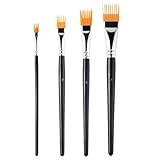 Künstlerpinsel - Ergonomischer Holzgriff, 4 Stück, Größe 19-22 x 1 cm, 50 g | Pinselset zum Zeichnen, Färben, Basteln für Kinder und Erwachsene, Kunstmaterial für l