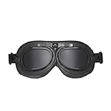 XKCMGSI Motorradbrille Klassische Vintage Motorrad Lederbrille Retro Pilotenbrille Universal Winddicht Outdoor Radfahren(09)
