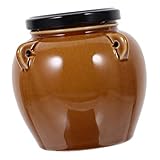 GREENADSCAPE 1Stk Kimchiglas aus Keramik Pickle-Kits Gurke Gärungsglas chinesisches Glas Rumtopf kitchen containers küchenbehälter Honigglas aus Porzellan Gurkenglas aus Keramik Weißblech Brown