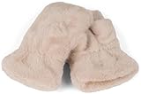 styleBREAKER Damen fingerlose Handschuhe aus kuscheligem Kunstfell - Warme Einfarbige Winterhandschuhe in Teddyfell Optik 09010049, Farbe:Beige