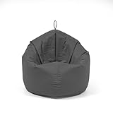 Nadimaideal Sitzsack 2 in1 Funktionen für Kinder, Teenager & Erwachsene | Indoor & Outdoor | Gaming Sitzsack -Komfortabler Beanbag | Füllung EPS Perlen (Anthrazit, L -Durchmesser: 125 cm)