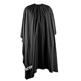 ECENCE Haarschneide Umhang Friseur Schwarz, 150x120cm Friseurumhang Barber Cape, wasserabweisend, Haarschneideumhang Frisör Salon