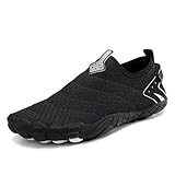 Herren Größe 13 Turnschuhe Sommer Wasserschuhe Männer und Frauen Schnell Trocknend Schuhe Wandern Schwimmen Tauchschuhe Tracing Schuhe Elastische Streifen Mode Herren Grau Turnschuhe, Schwarz , 7.5 UK