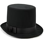 shoperama Schwarzer Herren Zylinder mit Satinband in Einheitsgröße 57-61 Steampunk Gentleman