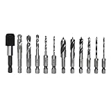 CALIBAN 12 Stück HSS-Bohrer, metrisch, Sechskant-Bohrer, für Metallbohrer, Gewindebohrer