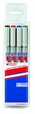 edding 152 M non-permanenter Folienschreiber - 4er-Set-schwarz,rot,blau,grün-Rundspitze 1 mm-Stift zum Schreiben auf Glas,Kunststoff und glatten Oberflächen - schnelltrocknend, mit Wasser korrigierbar
