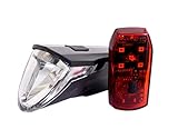 Edge Razor 60 Lux LED Fahrradlicht Set, Bremsleuchte, StVZO zugelassen, USB Fahrradbeleuchtung mit Bremslichtfunktion, Spritzwassergeschützt nach IPX4 Standard