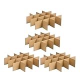 Healvian 4 Satz Kartontrenner 16 Fach Trennwand aus Verstärkter Wellpappe 335X335X80Mm für Versandkartons Schutz für Glaswaren und Umzugskisten