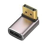 YAOGUI 8K DisplayPort 1.4 Adapter, rechtwinkliger DisplayPort-Stecker auf Buchse, vertikale Anschlüsse, Konverter-Verlängerung, 8K @ 60Hz