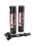 Reinigungs- und Schmer-Set für Ketten, Motul C4 400 ml + C1 400 ml + Bürste zum Reinigen Kette