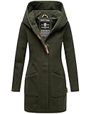 MARIKOO Damen Mantel Trenchcoat Wintermantel Übergangs Jacke Parka Lang B819 [B819-Maik-Olive-Gr.M]