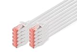DIGITUS LAN Kabel 6 - 1m - 10 Stück - RJ45 Netzwerkkabel - S/FTP Geschirmt - Kompatibel zu Cat 6A & Cat 7 - Grau