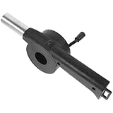 CIYODO Handbetriebener Grillgebläse mit Kurbel Langlebig aus Kunststoff und Edelstahl Tragbar für Camping und Bbq Praktische Feueranzünderhilfe für Grill Kamin und Picknick