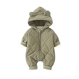 Chanpning Baby Strampler Winter Daunen Schneeanzug mit Kapuze Overall Jungen Mädchen Schlafstrampler Reißverschluss Romper Outwear Bodysuit 0-24 Monate