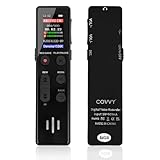 64 GB digitales Diktiergerät, COVVY Sprachaktivierter Rekorder, tragbarer Sound-Recorder mit Wiedergabe, Mini-HD-Aufnahmegeräte für Interview/Klasse/Meeting