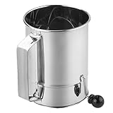 Mehlsieb - Puderzuckersieb | Mehlsieb Aus Edelstahl | Handgekurbeltes Pulversieb | Handkurbelbechersieb Zum Backen Von Kuchen | Gebäck | Kuchen | Cupcakes Und Desserts
