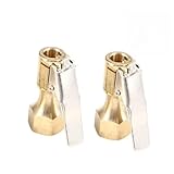 AKOOSY 2 Stück Luftschlauchventil mit Clip für Reifenfüller Robuste Messingkonstruktion Sicherer Halt Beim Aufpumpen für Autos und Motorräder Offener