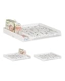 WOLTU Wickelaufsatz aus Holz, Wickeltischaufsatz Wickelkommode Aufsatz mit Trennfach Tiefe 48 cm, für Wickeltisch Wickelkommode, Weiß