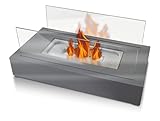Ethanol-Kamin aus Edelstahl mit zwei Schirmen aus gehärtetem Glas von Algeiros Inox Purline