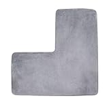 L-förmig Badezimmerteppich, ACESOME Duschvorleger Eckdusche, schnell trocknend, rutschfest, waschbar, Eck-Badematte, L-förmige Badematte, Badematten & Badteppiche (Grau)
