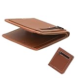 AfitLulu Herren-Geldbörsen, weiches PU-Leder, schmale Geldbörse für Herren, kleine Brieftasche, zweifach gefaltet, Visitenkartenhalter, einfache Kreditkarten-Geldbörse mit 6 Kreditkartenfächern und