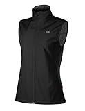 KUTOOK Weste Damen Sommer Leicht Ärmellos Laufweste Sportweste Fahrradweste Radweste Winter Softshell Fleece für Outdoor Hundesport Golf Schwarz L