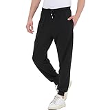 Smith Solo Jogginghose Herren – Jogger Männer Modern | Baumwolle Jungen Slim Fit Freizeithose | | Sporthose – Training – Trainingshose | Schwarz / Gummizug, L