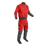 Neoprenanzüge Wasserdichtes Sporthemd aus Stoff for Herren, 3-lagig, Latexbündchen(Red,M)