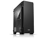 Zalman S3 PC Midi Tower ATX Gehäuse mit Lüfter, Gaming Gehäuse ATX Tower, PC Gehäuse Durchsichtig mit getönten Seitenteil aus Acrylglas, Schwarz