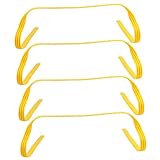 Kisangel 4 Stück Teiliges Fußball Trainingshürden Wetterfeste Pe Koordinationshürden für Robuste Outdoor Agility Trainingsgeräte für Schnelligkeit und Beweglichkeit Zufällige Farbe