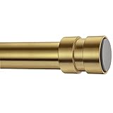 BRIOFOX Einfache Duschvorhangstange – Gold Duschstange Spannung, rostfrei, rutschfest, 27-42 Zoll Metall Stahl