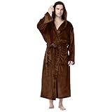 Hsternexy Bademäntel Für Damen, Morgenmantel Damen Herren Fleece Leicht Bademantel Bequem Weich Saunamantel Robe Winter Warm Hausmantel Flauschig Sauna Bathrobe