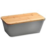 Kesper | Brotbox, Material: Kunststoff, Bambus, Maße: B: 35 x H: 13,5 x T: 20 cm, Farbe: Grau, Braun | 58491