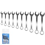 NINMORTH Dünnes Mini-Doppelmaulschlüssel-Set, 12-kant, Hartstahl, metrische Größen 5–11 mm, mit Aufbewahrungstasche