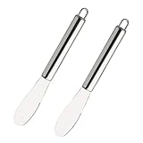 Ciieeo 2St Butterstreicher aus Edelstahl Geleestreuer Butterlöffel Sandwich-Spachtel Kuchen garnieren Kuchencremeschaber Butterschaber Silberfarben Marmeladenverteiler Sahnemesser Silver