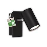 BRILONER - EEK A LED Wandleuchte innen, schwenkbar, 3000K warmweiß, 2W, 450 Lumen, ca. 50.000h Licht, Deckenstrahler, Wohnzimmerlampe, Lampe, Wandlampe, Küchenlampe, Flurlampe, Schlafzimmer, Schwarz