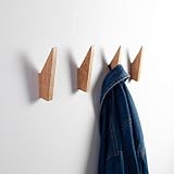 Craman Ein Haken – Pinnacle Wandhaken aus Eiche | skulpturaler Garderobenhaken, minimalistischer Holz-Wandhalter
