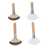 Beaupretty 4 Stück lose puderpinsel make-up pinsel Make-up-Organizer Make-up-Pinselhalter Maske Palette Textmarker pro brush kosmetikpinsel Fächer-Make-up-Pinsel Gesichts-Make-up-Pinsel Holz