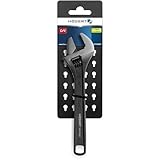 Högert Technik – Verstellschlüssel 10'' (250 mm), Rollgabelschlüssel mit 30 mm Maulöffnung, CrV-Stahl, metrische Skala, ergonomischer Gabelschlüssel für Werkstatt & Installation