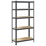 Eleganz Lagerregal mit 5 Böden: 90 x 40 x 180cm, 875kg Traglast, Schwerlastregal Kellerregal Steckregal Regal Regalsystem