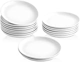 XINLTC 14cm Dessertteller Porzellan 16er set - Weiße Kuchenteller - Frühstücksteller 8 Personen - Kleine, flache Teller - Mini Speiseteller für Pasta, Obst, Brot, Vorspeisen - Spülmaschinenfest